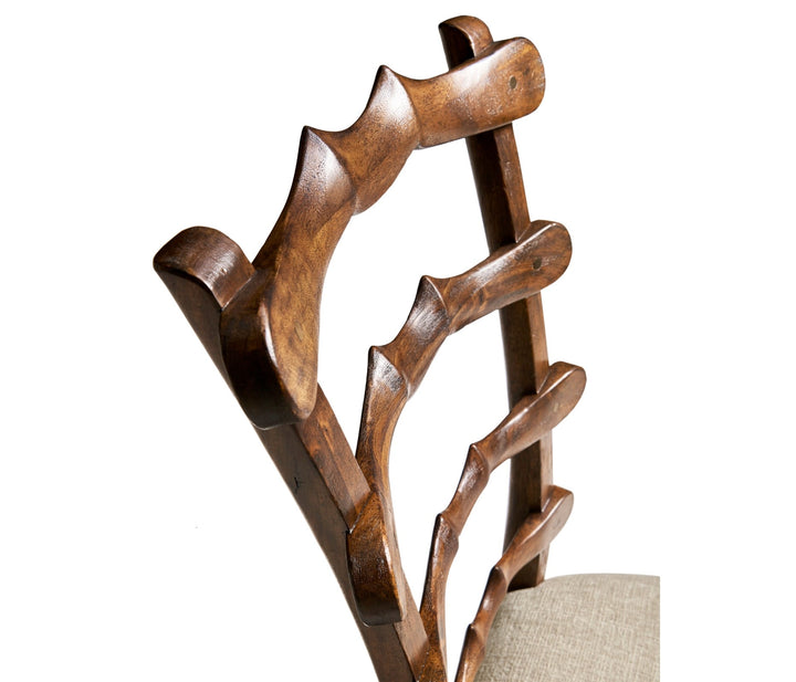 Walnut "Yoke" Ladderback Side Chair in Shambala - Jonathan Charles