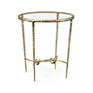 Round Side Table Hammered - Brass