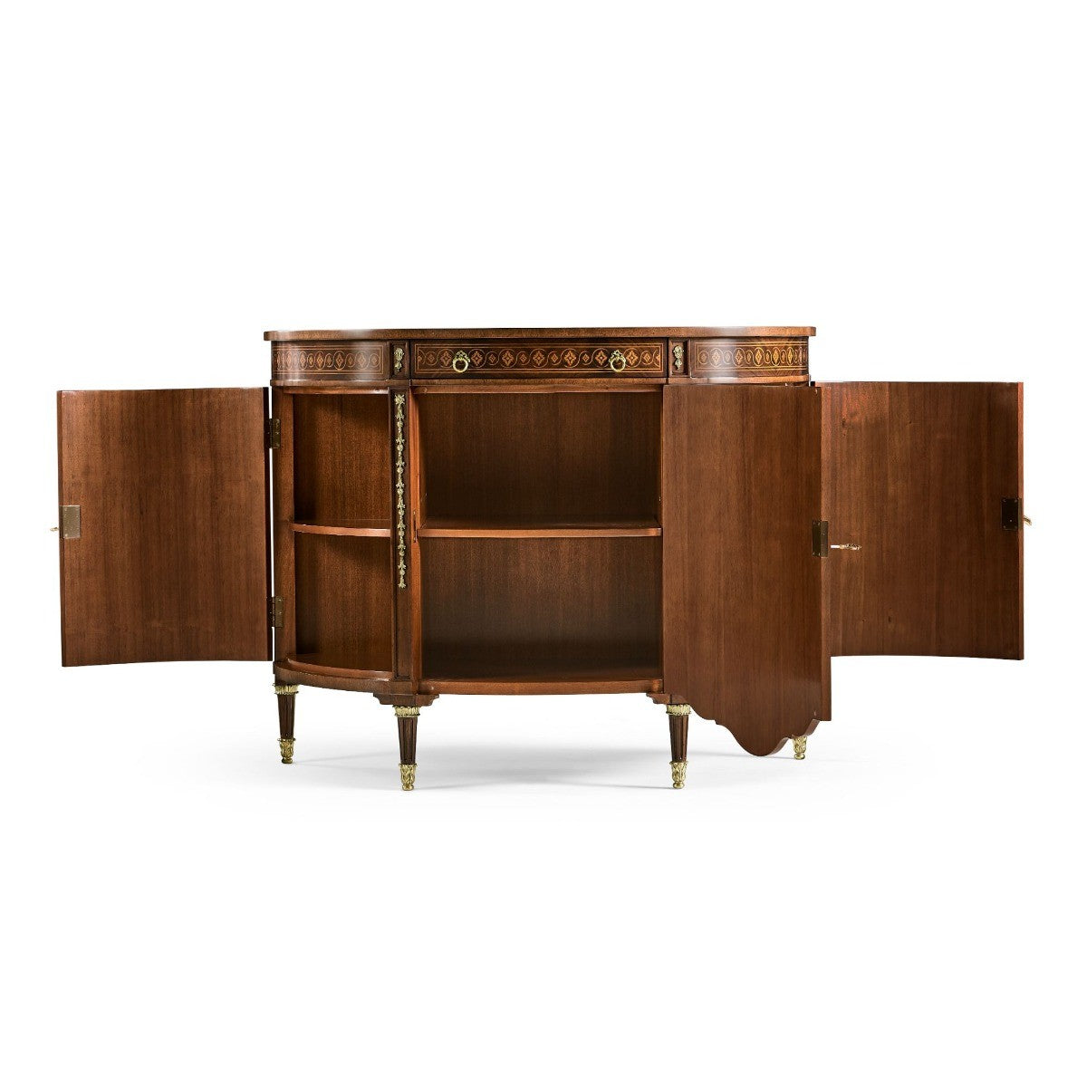 Sheraton Style Bowfront Light Mahogany Commode
