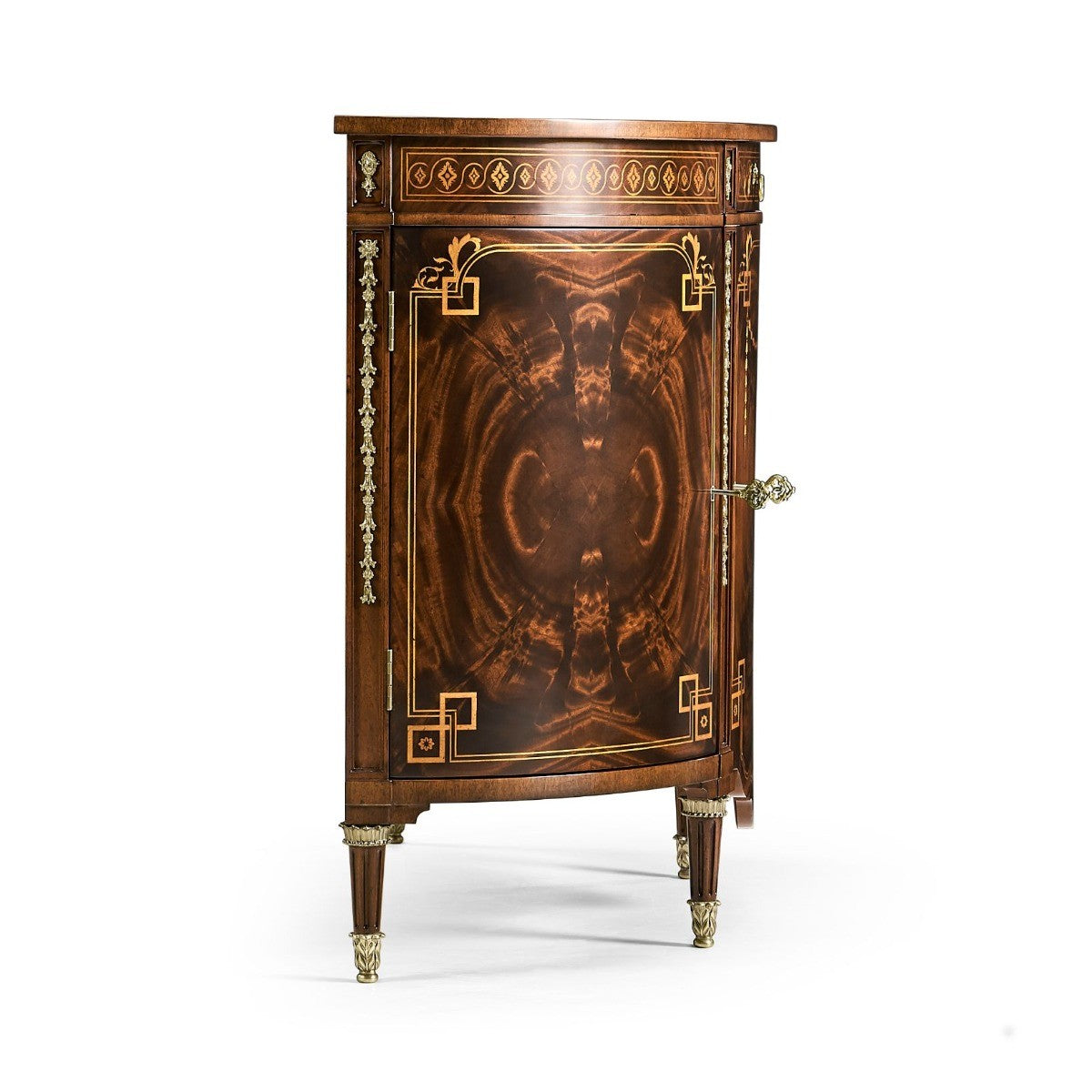 Sheraton Style Bowfront Light Mahogany Commode