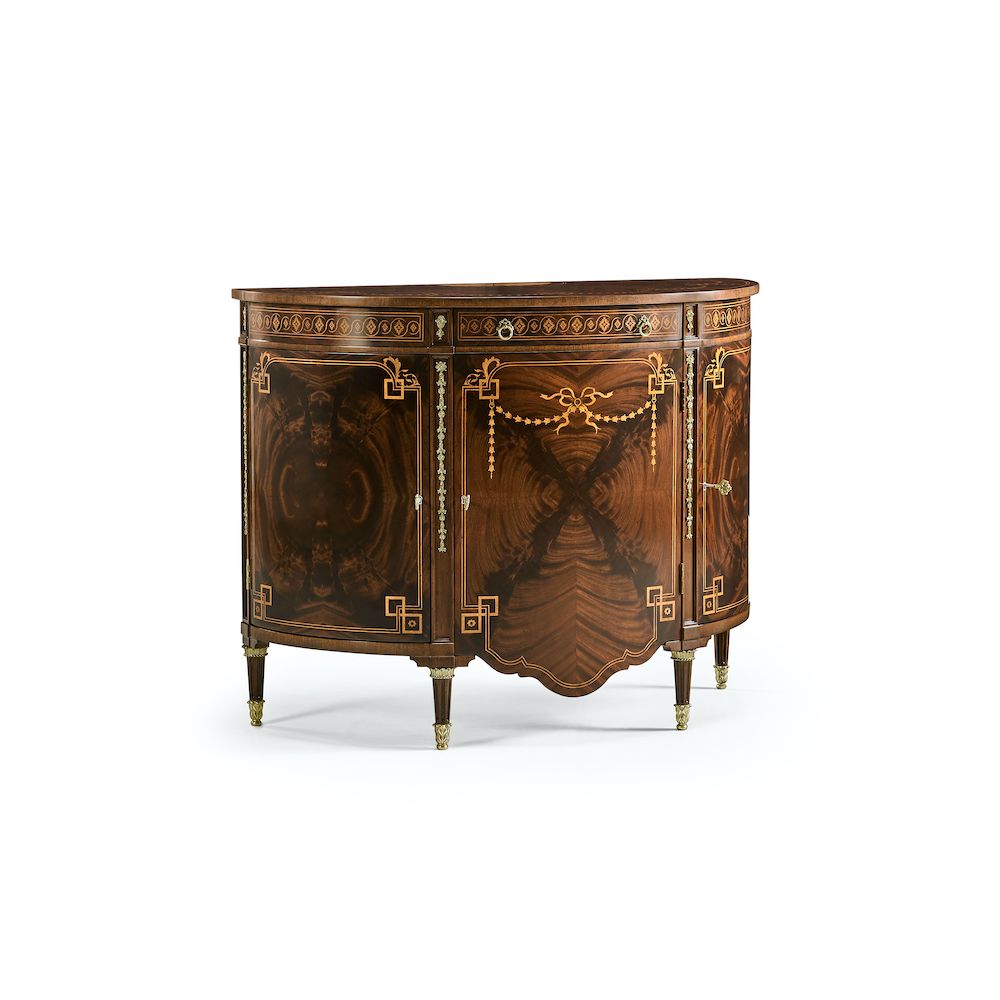 Sheraton Style Bowfront Light Mahogany Commode
