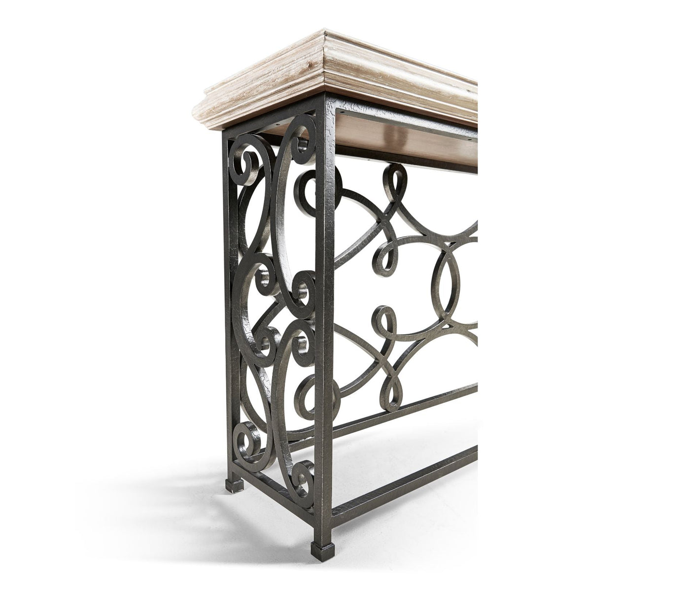Large Console Table Wrought Iron - Limed