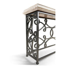 Large Console Table Wrought Iron - Limed