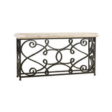 Large Console Table Wrought Iron - Limed