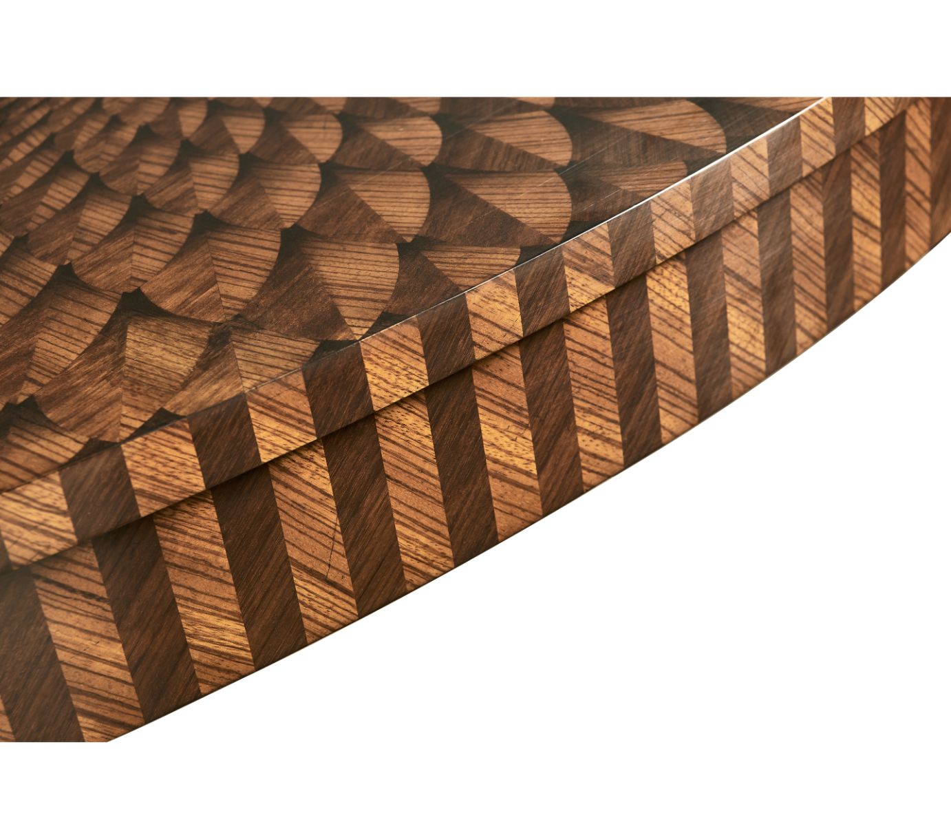 Feather Inlay Hand snidat konsolbord