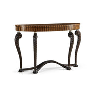 Feather Inlay Hand Carved Console Table