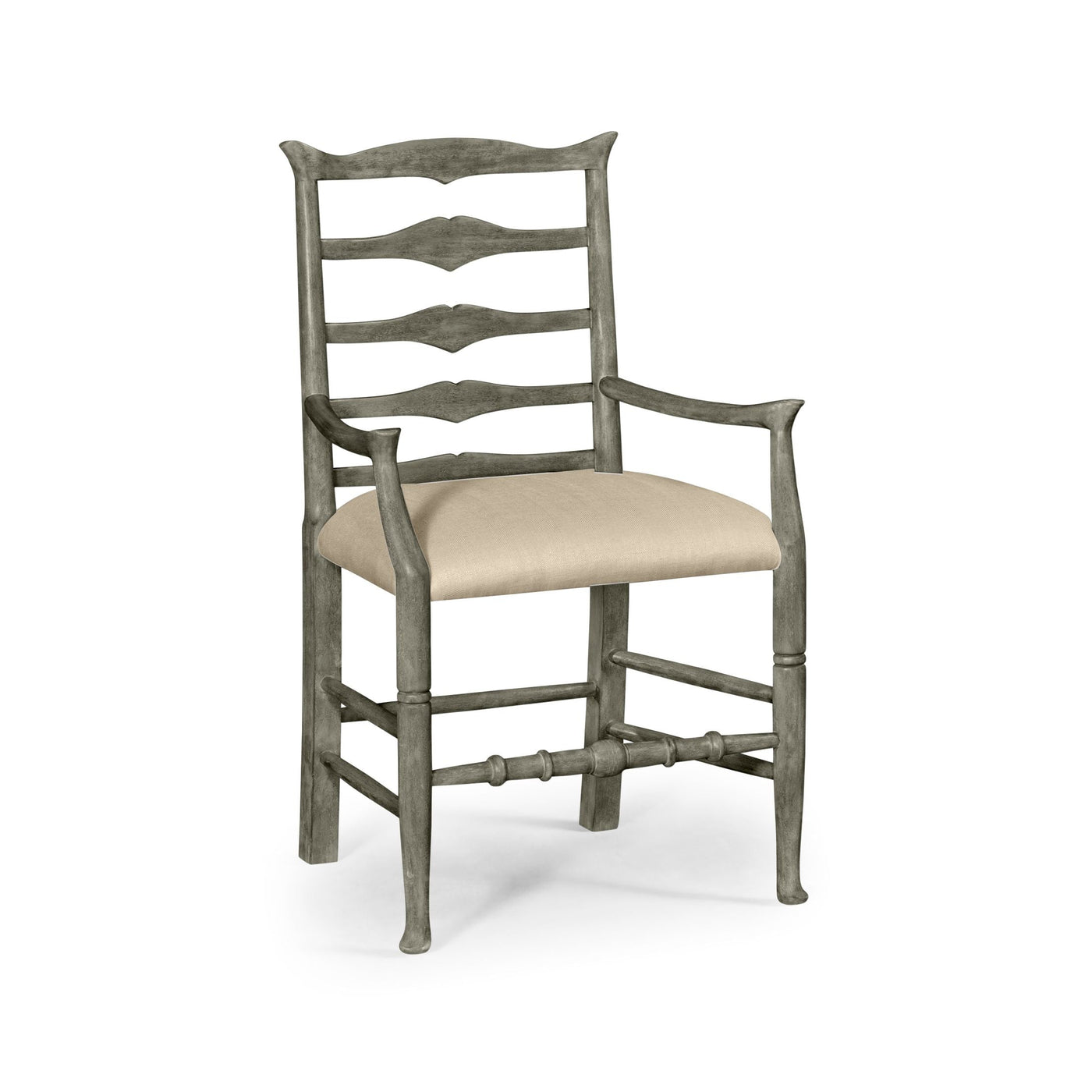 Casual Ladder Back Arm Chair in Mazo - Antique Dark grey