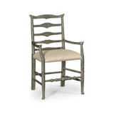 Casual Ladder Back Arm Chair in Mazo - Antique Dark grey