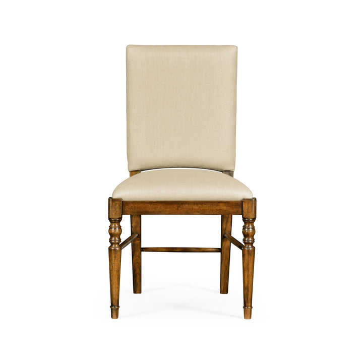 Casual Upholstered Dining Side Chair in Mazo - Country Walnut - Jonathan Charles