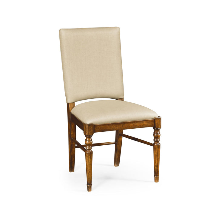 Casual Upholstered Dining Side Chair in Mazo - Country Walnut - Jonathan Charles
