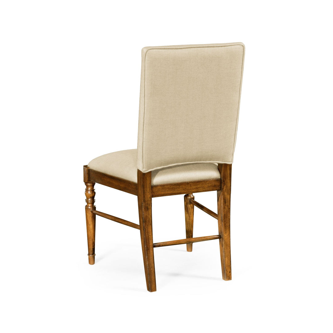 Casual Upholstered Dining Side Chair in Mazo - Country Walnut - Jonathan Charles