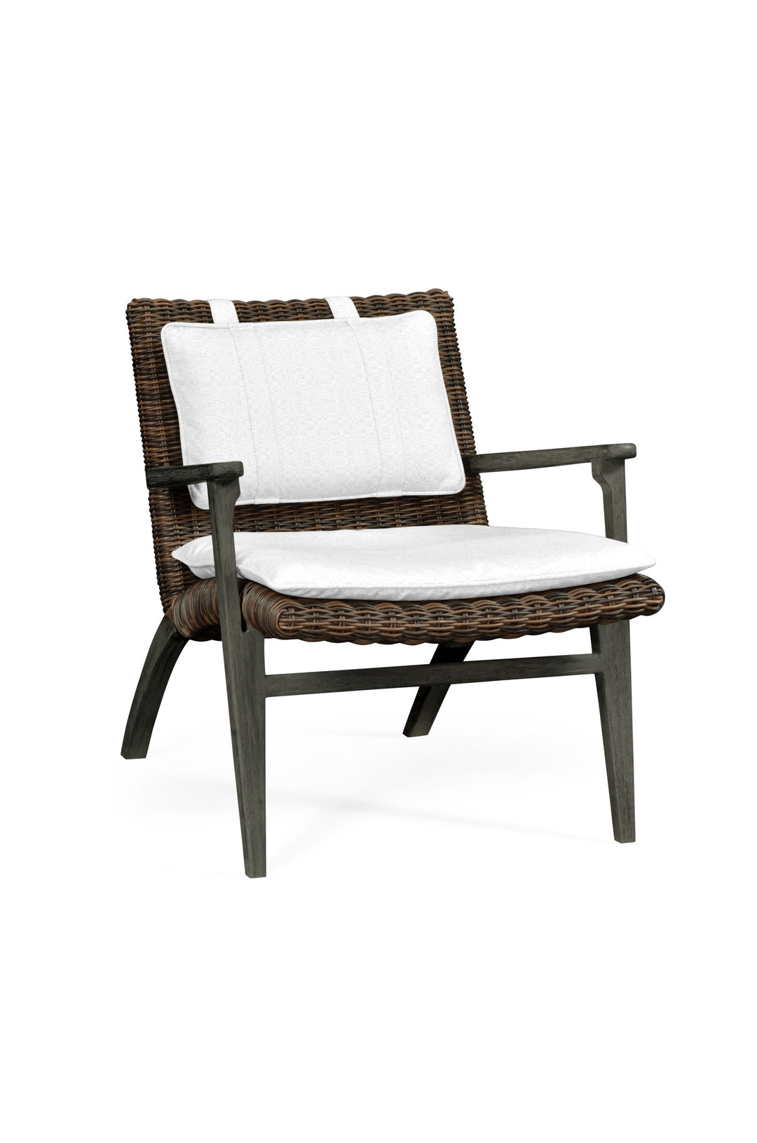 Outdoor Lounge Chair Grey Rattan