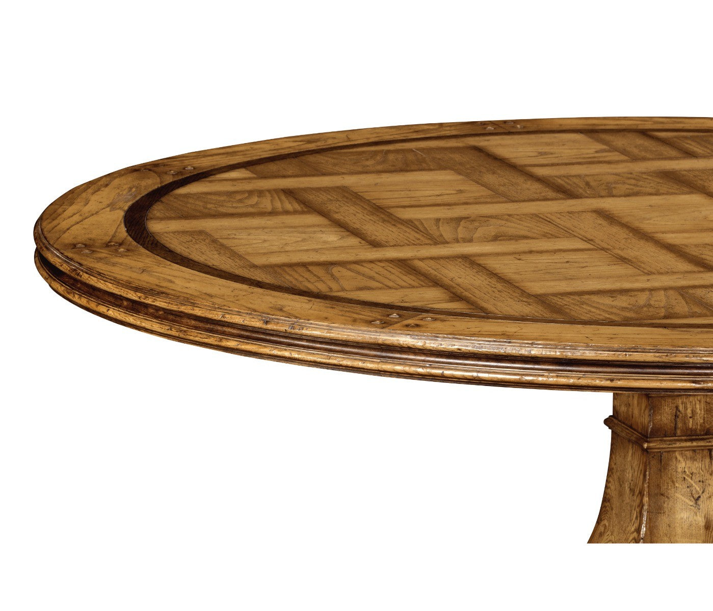 60" Round Light Brown Chestnut Dining Table