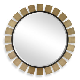 Toluca Round Brass Mirror - undefined
