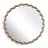 Cerrito Antique Brass Round Mirror - undefined