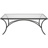 Alayna Black Metal &amp; Glass Coffee Table - undefined