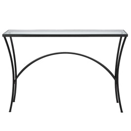 Alayna Console Table in Black Metal - undefined