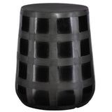 Patchwork Gridded Black Garden Stool - undefined