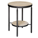 Dauntless Travertine Side Table - undefined