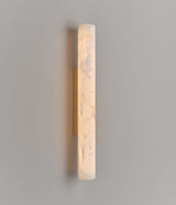 Lulworth Alabaster Vägglampa – Brass, Stor (H 75 cm), tänd