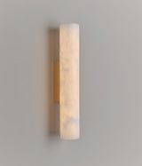 Lulworth Alabaster Vägglampa – Brass, Mellan (H 50 cm), tänd