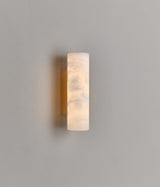 Lulworth Alabaster Vägglampa – Brass, Liten (H 30 cm), tänd