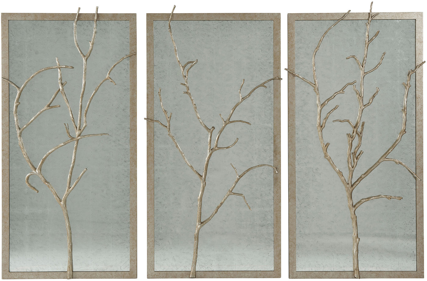 Wall Mirror Hawthorn Trio in Silver - undefined