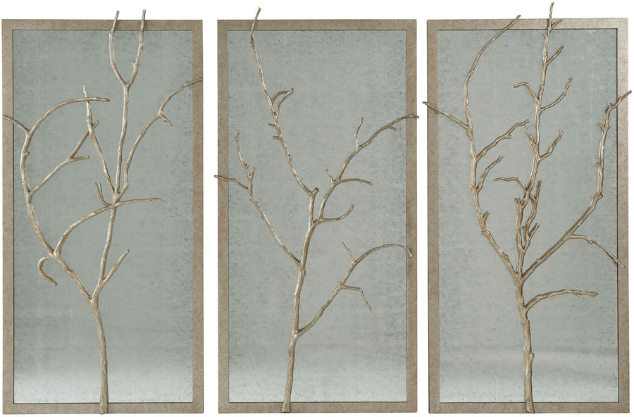 Wall Mirror Hawthorn Trio in Silver