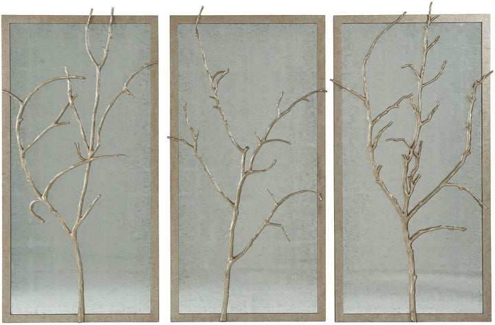 Wall Mirror Hawthorn Trio in Silver