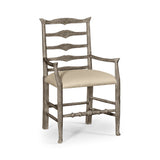 Casual Ladder Back Arm Chair in Mazo - Antique Dark grey - Jonathan Charles