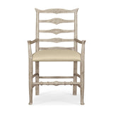 Dining Chair with Arms Rustic Ladder Back in Mazo - Rustic Grey - Jonathan Charles