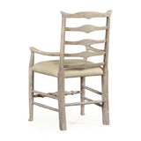 Dining Chair with Arms Rustic Ladder Back in Mazo - Rustic Grey - Jonathan Charles
