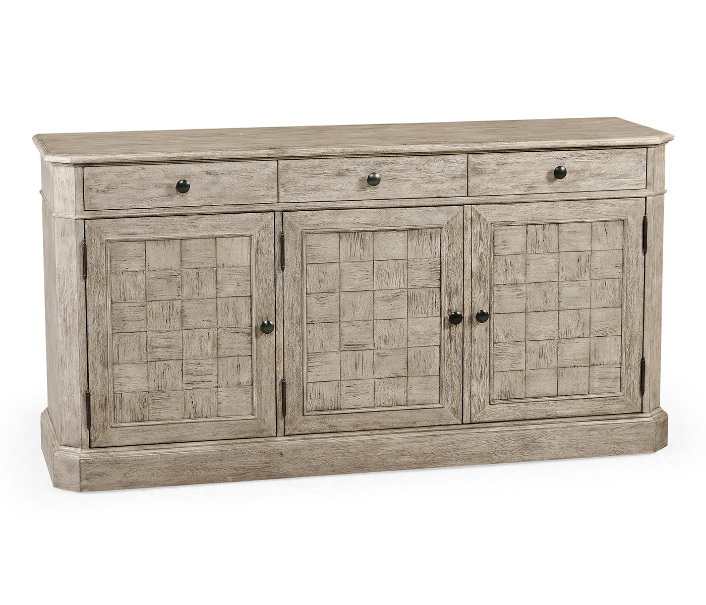64" Rustic Grey Three Door Sideboard - Jonathan Charles