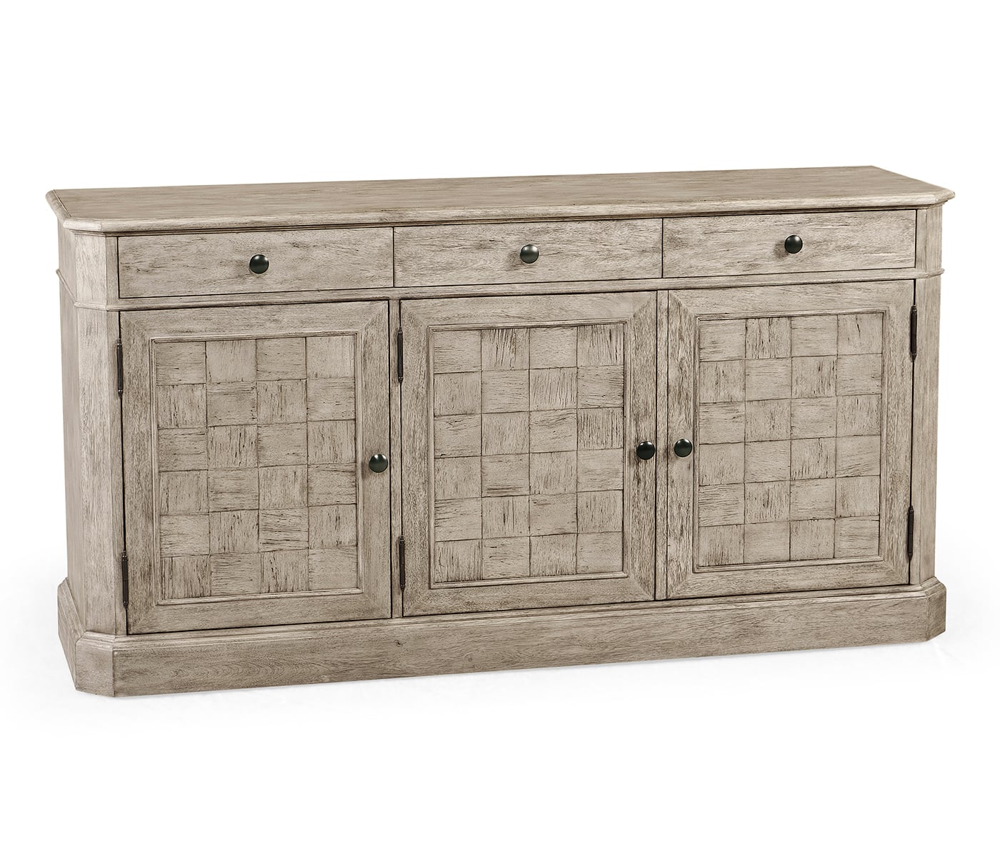 64" Rustic Grey Three Door Sideboard - Jonathan Charles