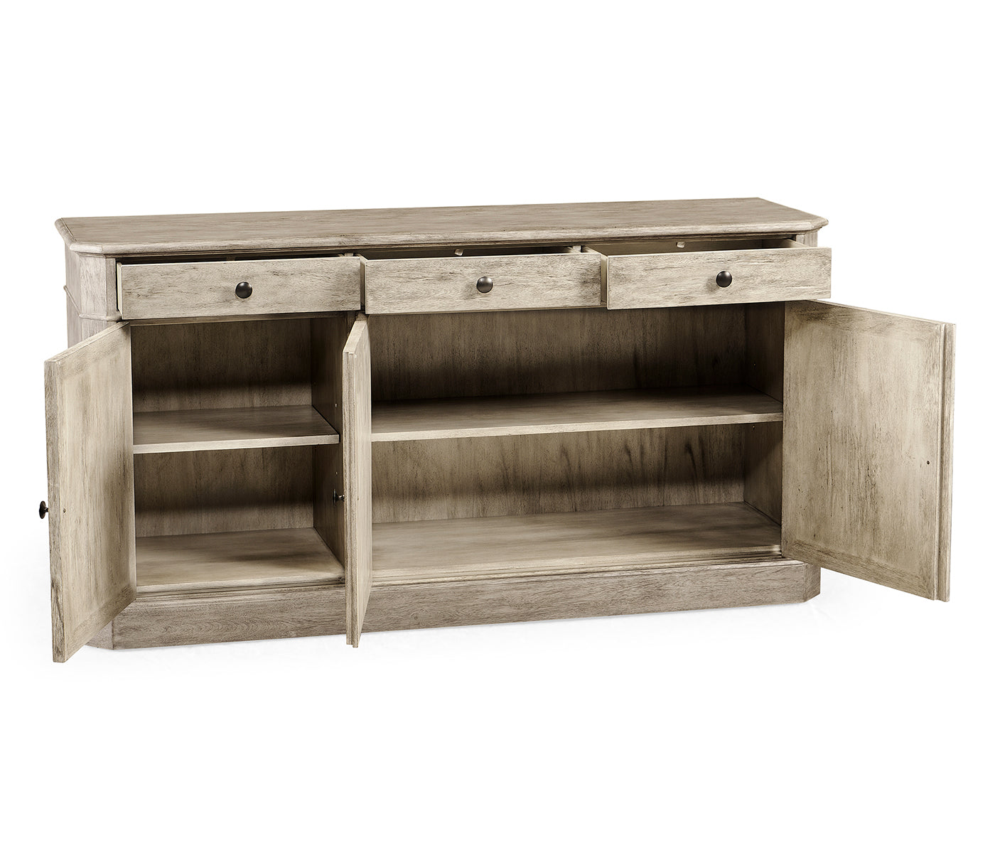 64" Rustic Grey Three Door Sideboard - Jonathan Charles