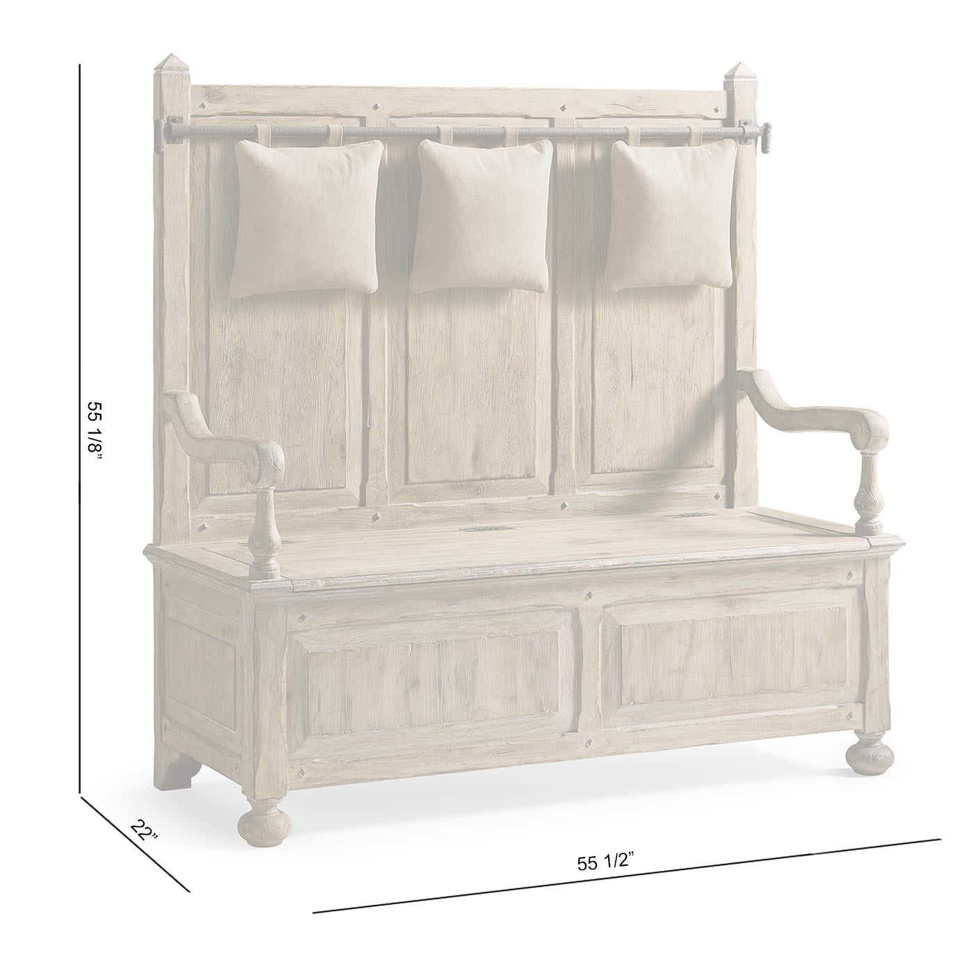 Sagehill Hall Bench in Leather - Jonathan Charles