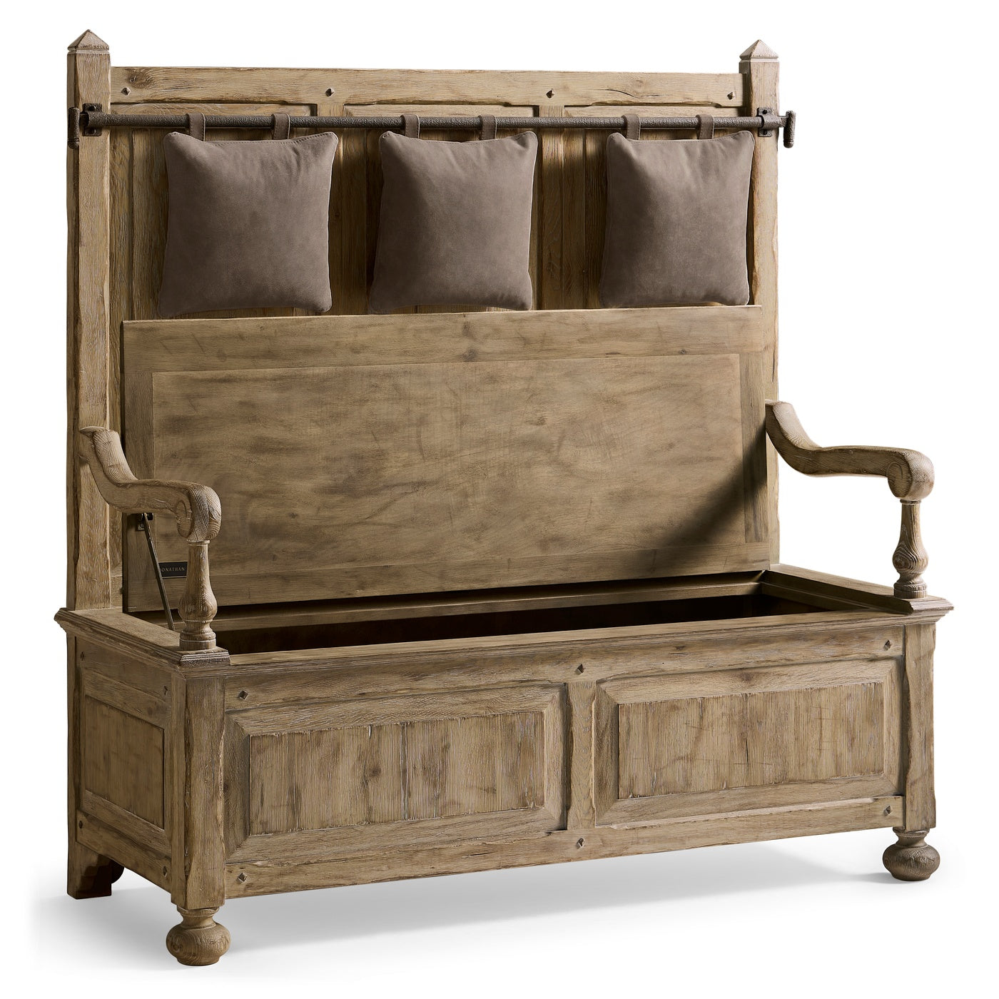 Sagehill Hall Bench in Leather - Jonathan Charles