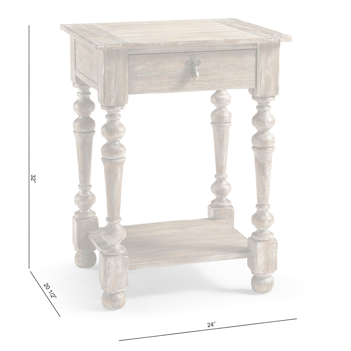 Caldera Narrow Bedside Table - Jonathan Charles