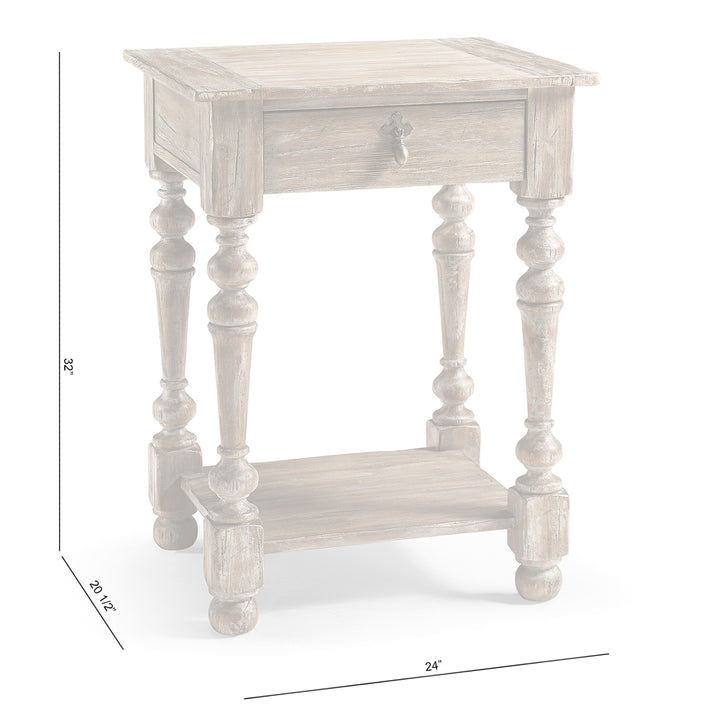 Caldera Narrow Bedside Table - Jonathan Charles
