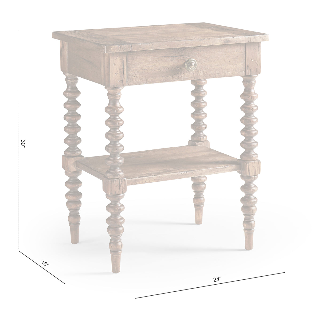 Tamarisk Narrow Bedside Table - Jonathan Charles