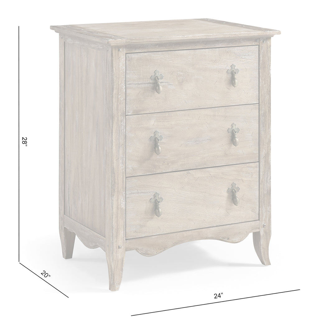 Caldera Three Drawer Bedside Table - Jonathan Charles