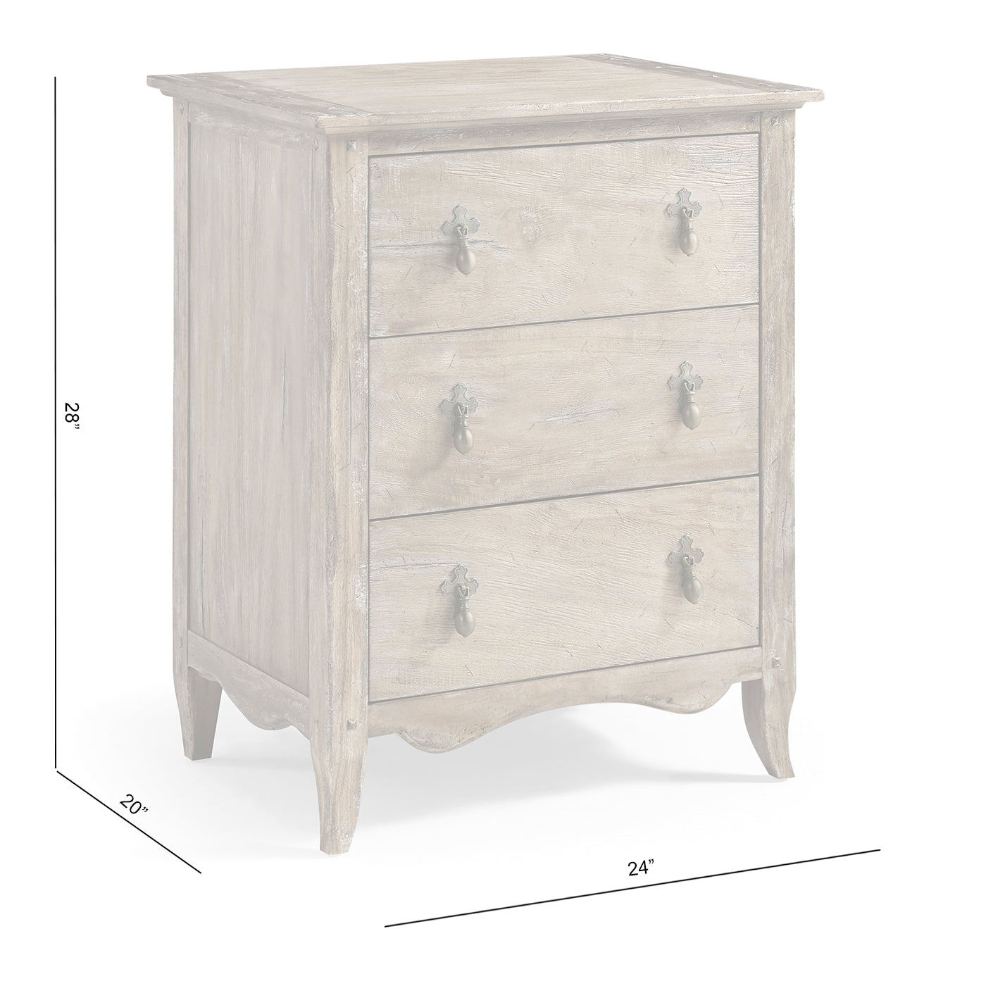 Caldera Three Drawer Bedside Table - Jonathan Charles