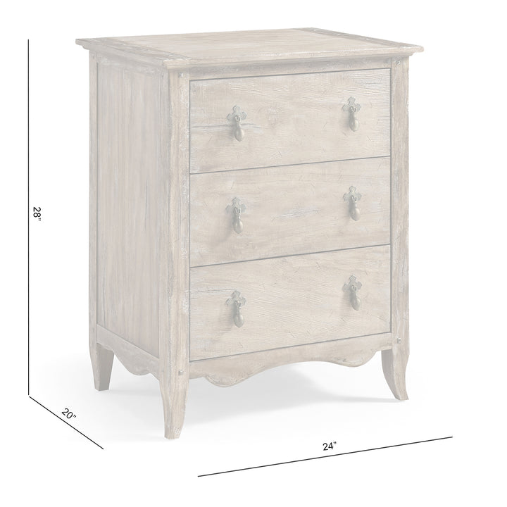 Caldera Three Drawer Bedside Table - Jonathan Charles