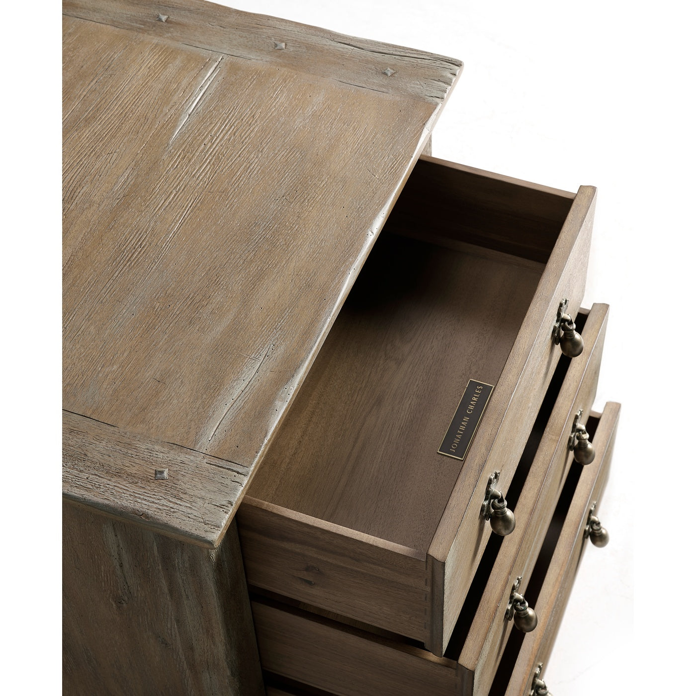 Caldera Three Drawer Bedside Table - Jonathan Charles