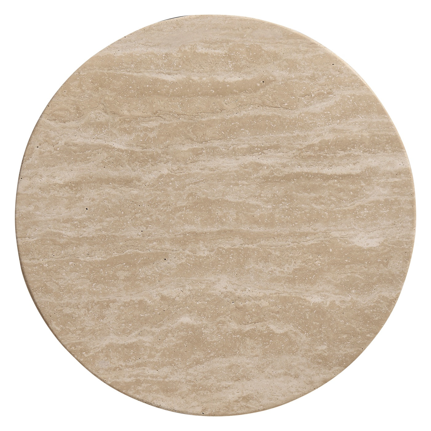 Palm Court Round Travertine Side Table - Jonathan Charles