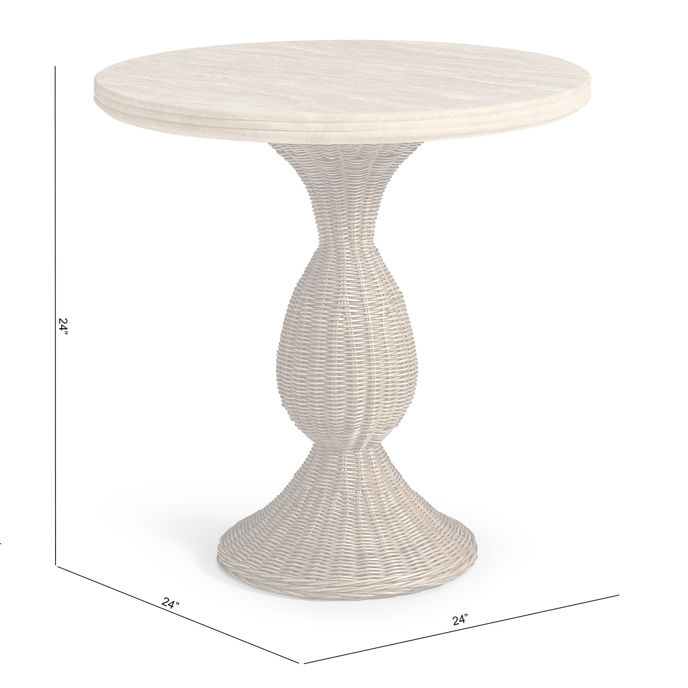 Palm Court Round Travertine Side Table - Jonathan Charles