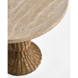 Palm Court Round Travertine Side Table - Jonathan Charles