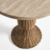 Palm Court Round Travertine Side Table - Jonathan Charles