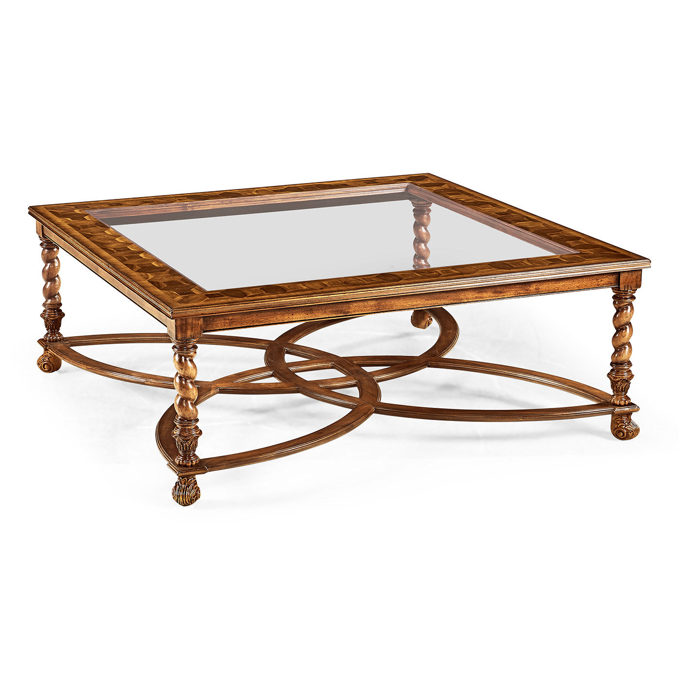 Square Oyster and Églomisé Coffee Table - Jonathan Charles