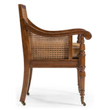Bergere Occasional Chair with Cane Back - Leather - Jonathan Charles